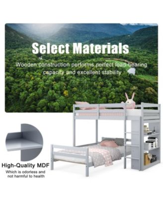 Loft Bed with Storage Shelves