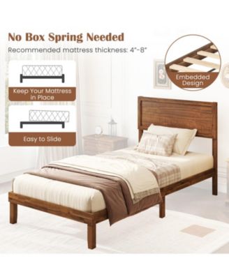 Rubberwood Bed Frame with Headboard