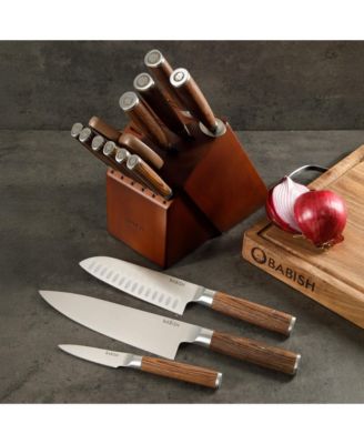High-Carbon 1.4116 German Steel 15 Piece Full Tang Forged Cutlery Kitchen Knife Block Set