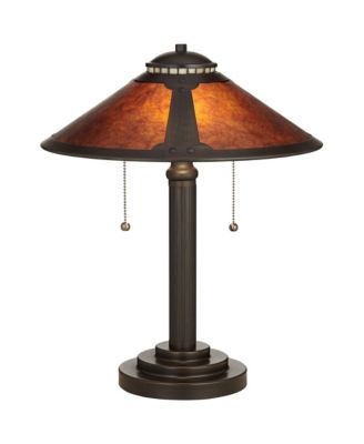 Mica Mission Desk Lamps 18 1/2" High Set of 2 Oil Rubbed Bronze for Bedroom Living Room Bedside Nightstand