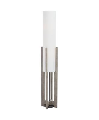 Arrista Modern 63" Tall Standing Floor Lamp Cylinder Foot Switch Wood Wash Finish Living Room Bedroom