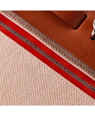 Pre-Owned HERMES 31 Herbag Zip Berline Vache Canvas and Leather