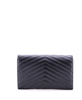 Medium Classic Monogram Wallet on Chain Matelasse Chevron Leather