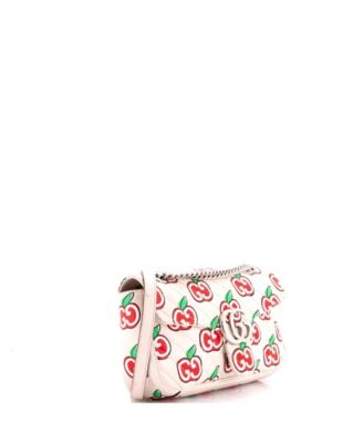 Small GG Marmont Flap Bag Printed Diagonal Quilted Leather