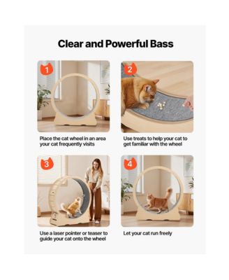 Zeus and Ruta 48 Inch Cat Exercise Wheel for Indoor Cats up to 28 lbs Carpeted Treadmill with Locking Mechanism
