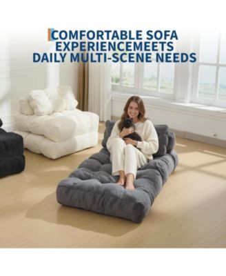 Folding Sofa Bed 2-Pack, Convertible Sleeper Chair with Pillow and Back Support