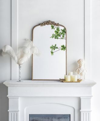 24" x 42" Arch Mirror, Baroque Inspired Wall Decor for Bathroom Bedroom Living Room