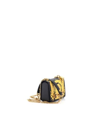 Small Medusa Padlock Icon Flap Bag Printed Leather