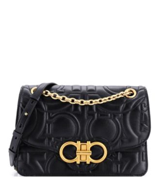 Medium Gancini Turnlock Flap Bag Gancini Quilted Leather