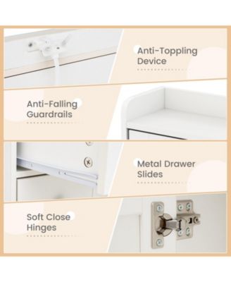 Makeup Vanity Desk with LED Lighted Mirror and Built-In Charging Station