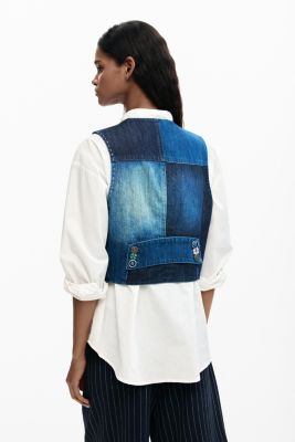 Women's Patchwork denim vest