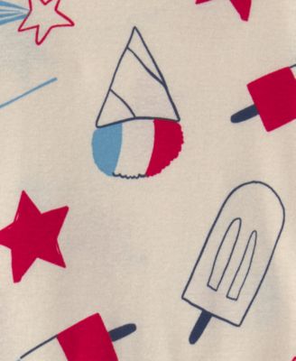 Boys' or Girls' Toddler 2T-5T Fourth of July Short-Sleeve Cotton Pajamas, 2-Piece Set