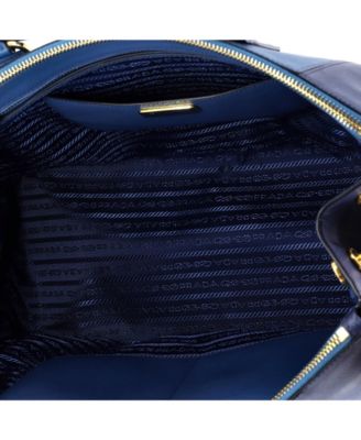 Medium Bicolor Double Zip Lux Tote Saffiano Leather