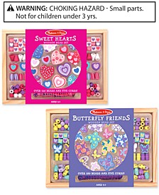 Melissa & Doug Girls' Sweet Hearts & Butterfly Friends Bead Set Bundle