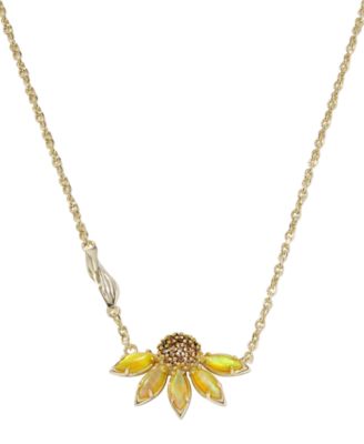Anya Cubic Zirconia and Crystal Flower Short Pendant Necklace