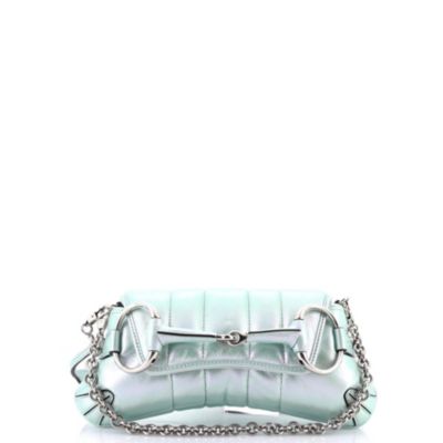 Small Horsebit Chain Shoulder Bag Vertical Quilted Leather