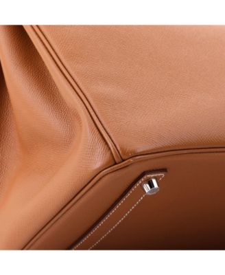 Birkin 35 Handbag Brown Epsom with Palladium Hardware