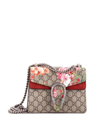 Mini Dionysus Bag Blooms Print GG Coated Canvas