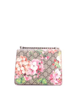 Mini Dionysus Bag Blooms Print GG Coated Canvas
