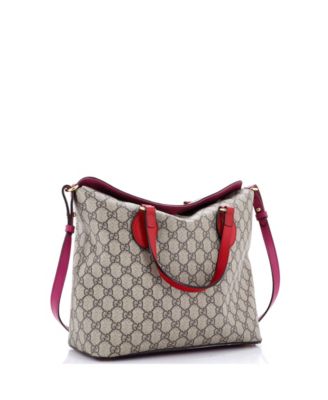 Medium Signature Fold Over Tote GG Coated Canvas with Leather