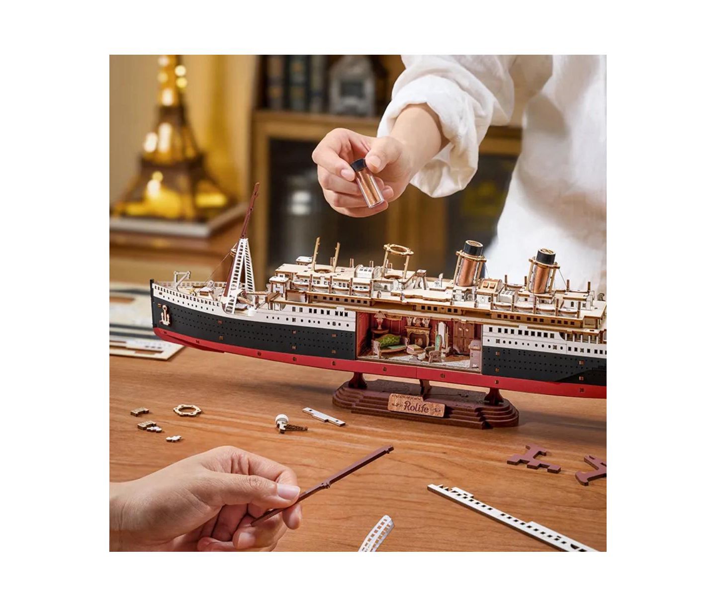 Детская игрушка Flash Popup 3D Puzzle 1912 Ocean Liner 433pcs DIY Lights Up — фото 4