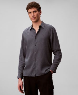 Men's Solid Linen-Blend Shirt