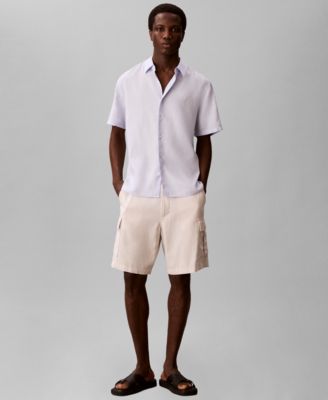 Men's Linen-Blend Classic Button-Down Shirt