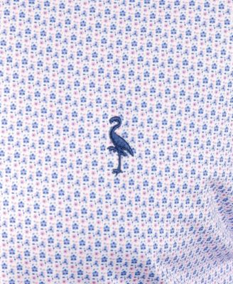 Men's Micro Floral Printed Performance Polo Shirt