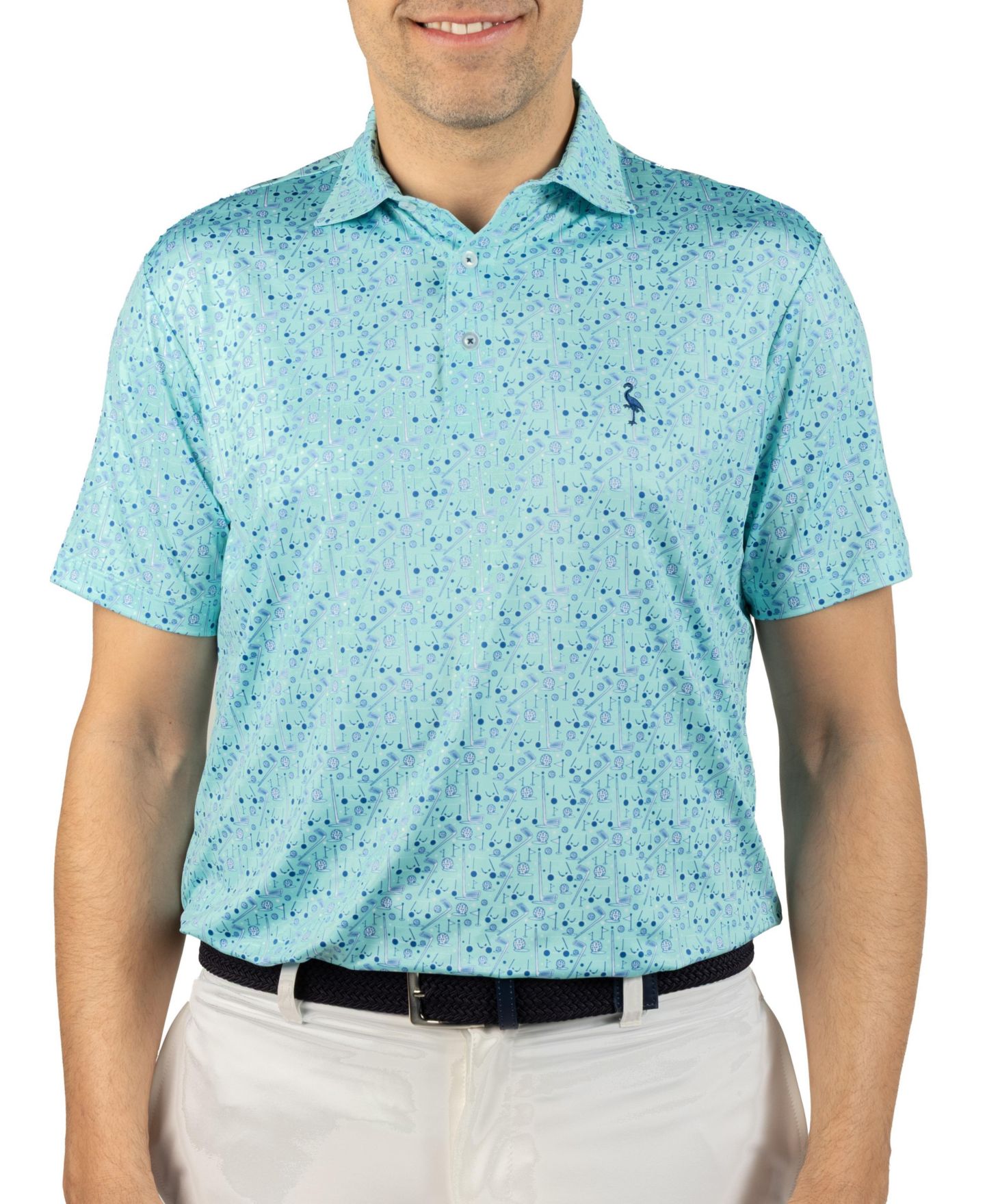Мужское поло Tailorbyrd Hole in One Printed Performance Polo Shirt, цвет: Spearmint — фото 3