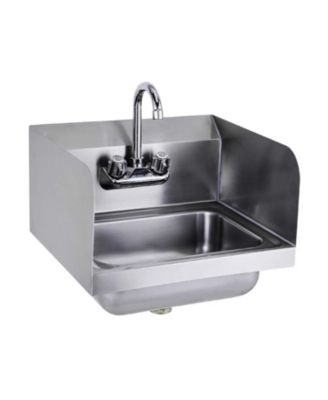 17 x 15 Inch 304 Stainless Steel Wall Mounted Hand Sink NSF Certified Durable Easy to Install