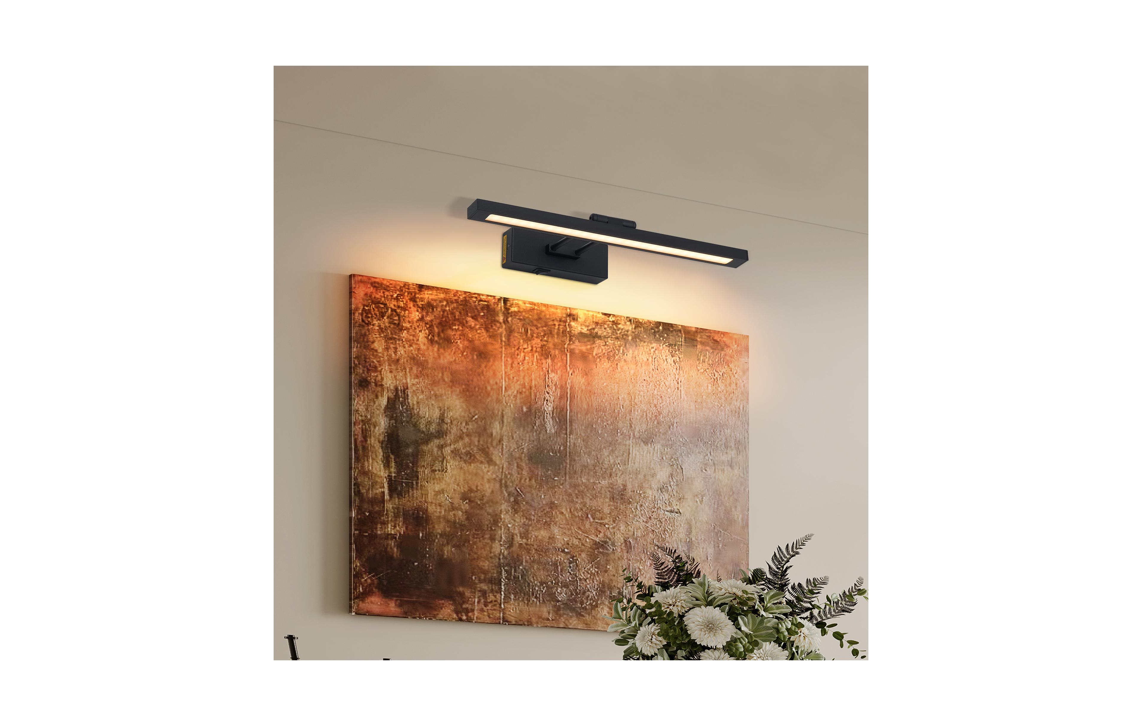 Busdays 16in Rechargeable Battery Picture Light with Remote, Dimmable Led Art Wall Sconce