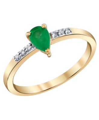 Emerald (3/8 ct. t.w.) & Diamond Accent Ring in 10k Yellow Gold
