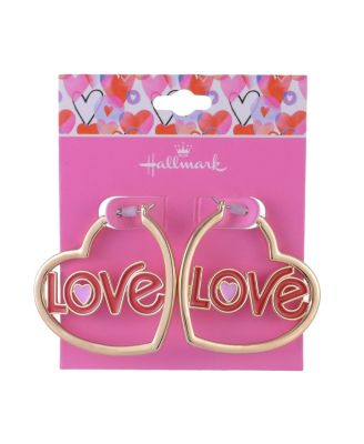  Heart Shaped Hoop Earrings Brass Material