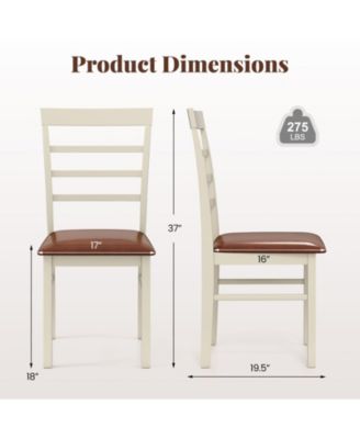 PU Leather Wooden Dining Chairs Set of Two