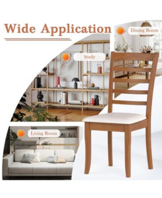 Modern Upholstered Wooden Dining Chairs Set of Two