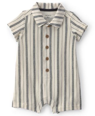 Baby Boys' Striped Short-Sleeve Romper