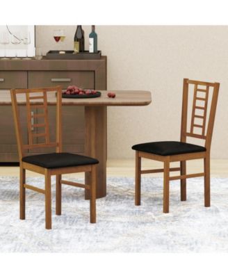 PU Leather Upholstered Wood Dining Chairs Set of Two