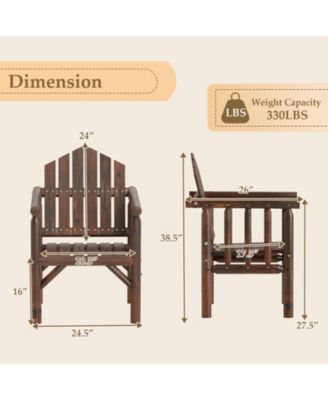 Outdoor Wooden Patio Dining Chair with Armrests