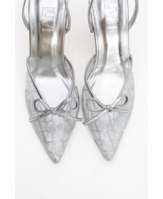 Women's Peony Mesh Bow Pointed Toe Pump