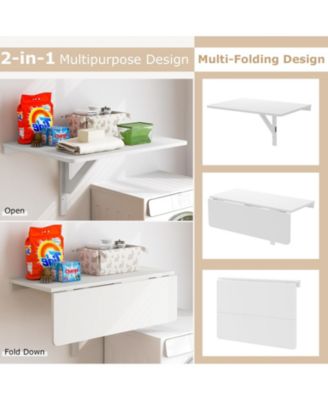 31.5 x 23.5 Inch Wall Mounted Folding Table for Small Spaces