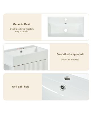 Rectangular Ceramic Bathroom Vessel Sink, Scratch and Stain Resistant, Modern White Countertop Basin, 21.6"x12.2"x5.1"