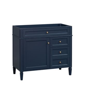 36 Inch Modern Bathroom Vanity without Top Sink, Soft Close Drawers and Adjustable Shelf for Small Spaces