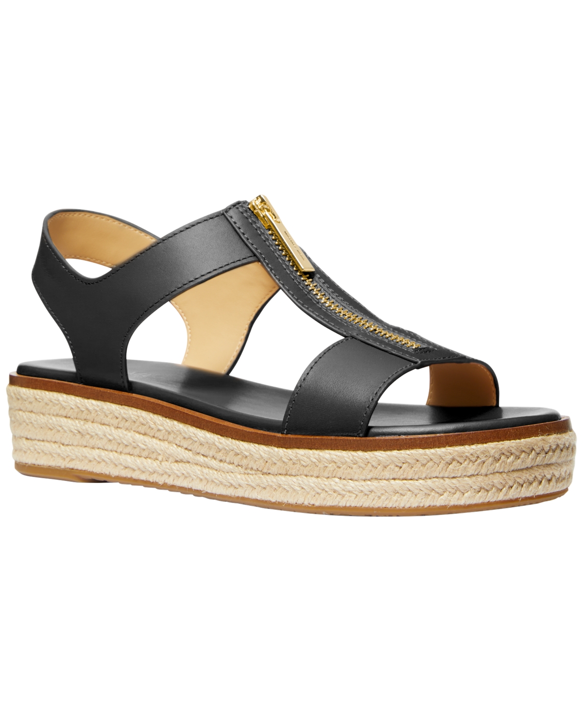 Michael Kors Women's Berkley Espadrille Platform Sandals - Black Leather