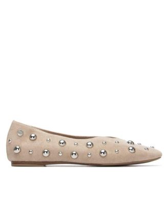 Women's Suede Studded Ballet Flats