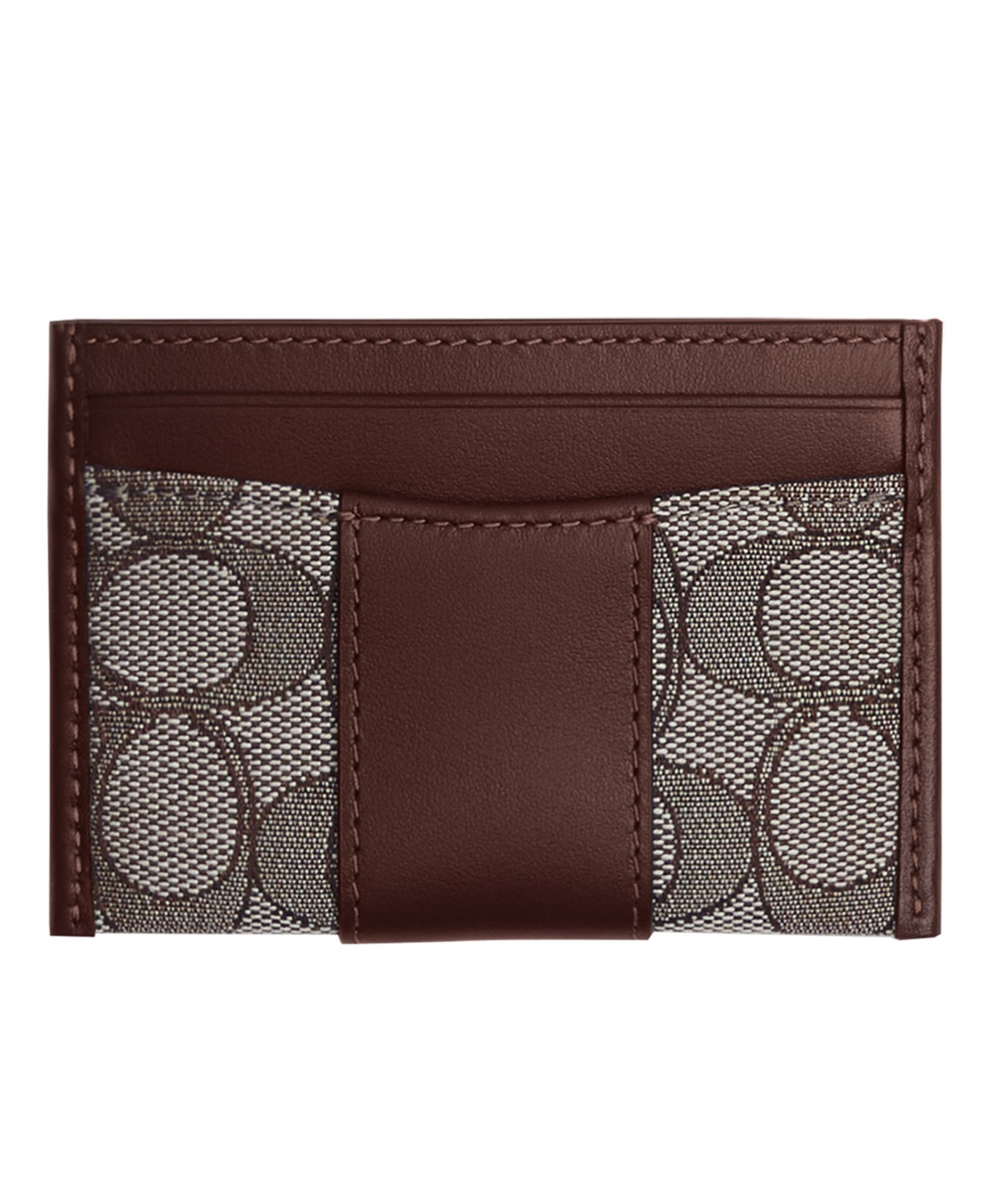Женский кошелёк Coach Essential Signature Canvas Card Case, цвет: Латунный / Дубовый кленовый — фото 2
