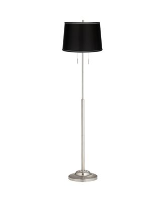 Abba Modern Floor Lamp Standing 66" Tall Brushed Nickel Satin Tapered Drum Shade for Living Room Bedroom Office House Home