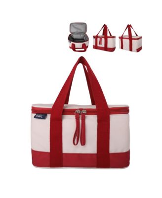 Rectangular Small Cooler Bag Insulated 1.5 Gal, Canvas Soft Cooler with Tote Handles and Zip Closure