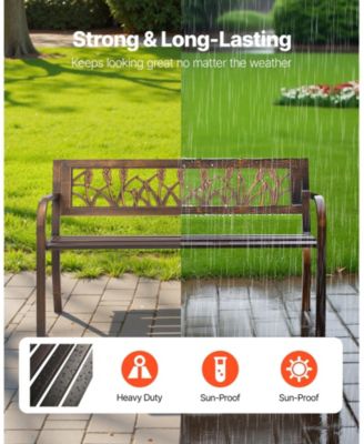 30-Inch Steel Frame Bench with Slatted Seat