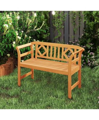 Acacia Wood 2-Seat Patio Loveseat for Outdoor Seating