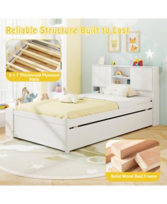 Bed Frame with Trundle and Built In Power Outlets